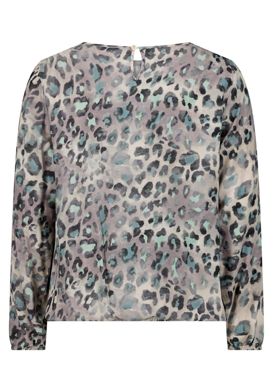Bluse Kurz 1/1 Arm Beige/Petrol Bild 2