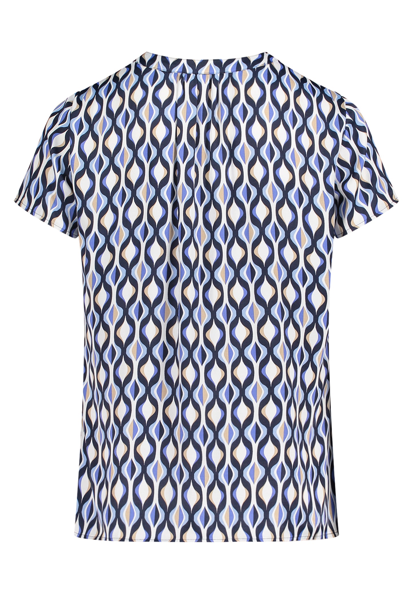 Bluse Kurz 1/2 Arm Blue/Cream Bild 9