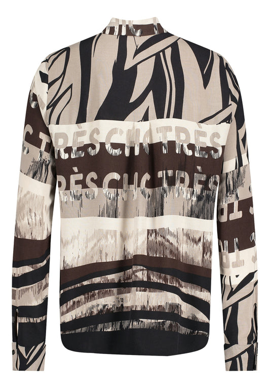 Bluse Lang 1/1 Arm Beige/Black Bild 2