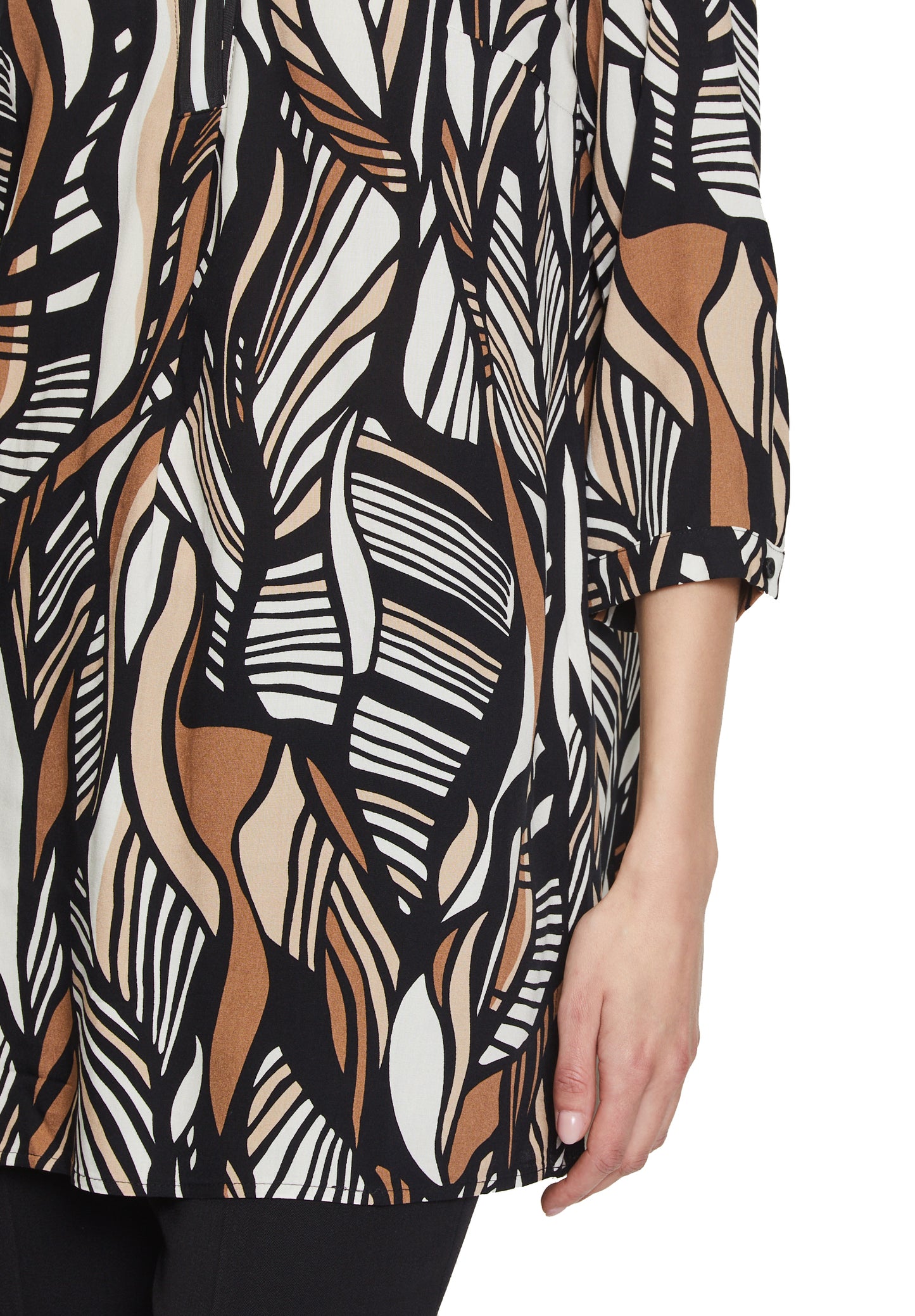 Bluse Lang 3/4 Arm Camel/Black Bild 7
