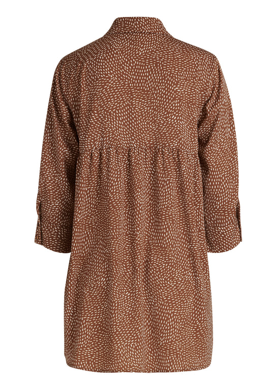 Bluse Lang 3/4 Arm Brown/Cream Bild 2