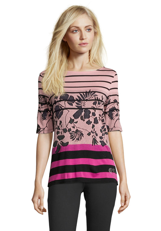 Shirt Kurz 3/4 Arm Black/Pink Bild 2