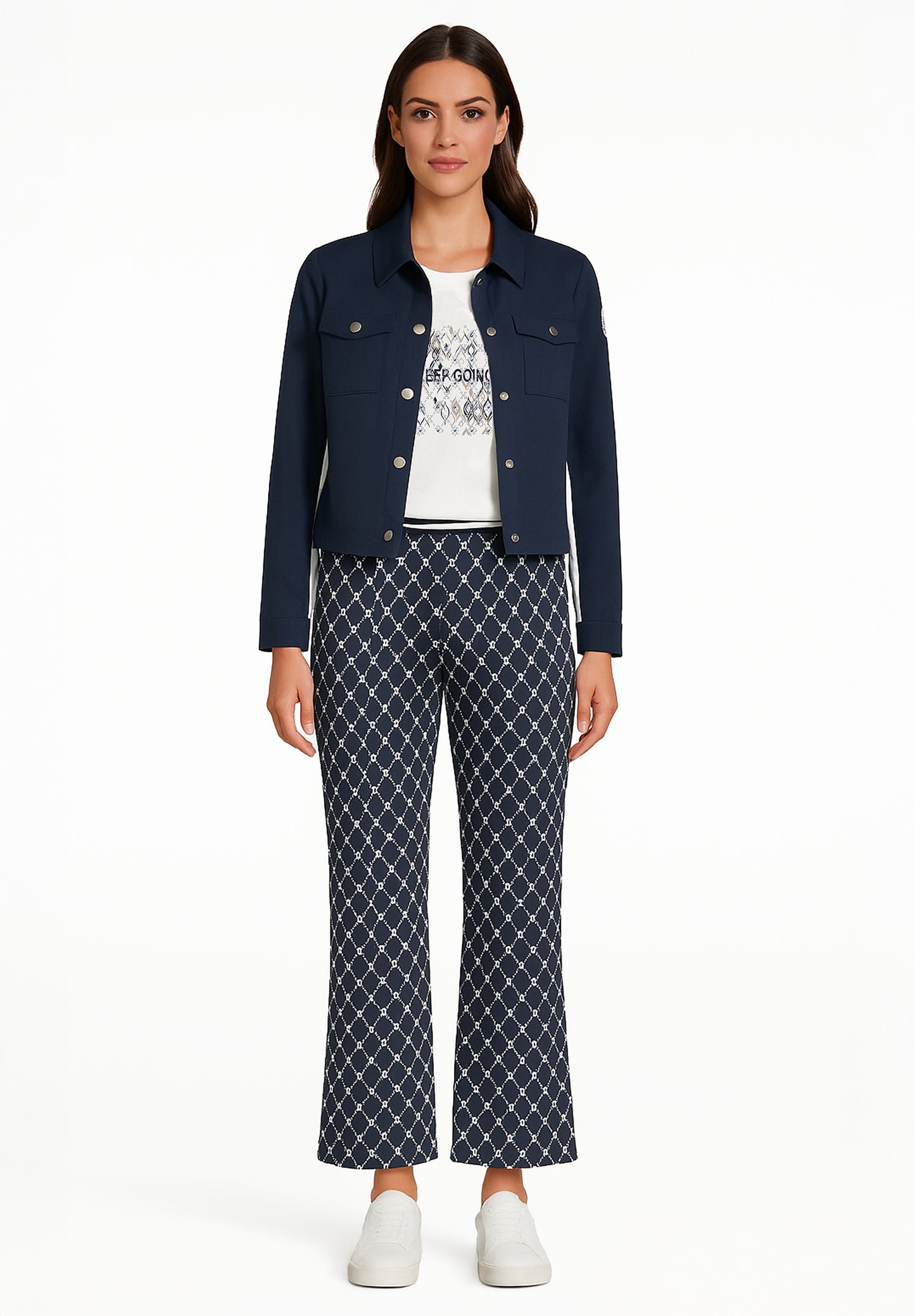 Hose Casual 3/4 LAEnge Dark Blue/Cream Bild 10
