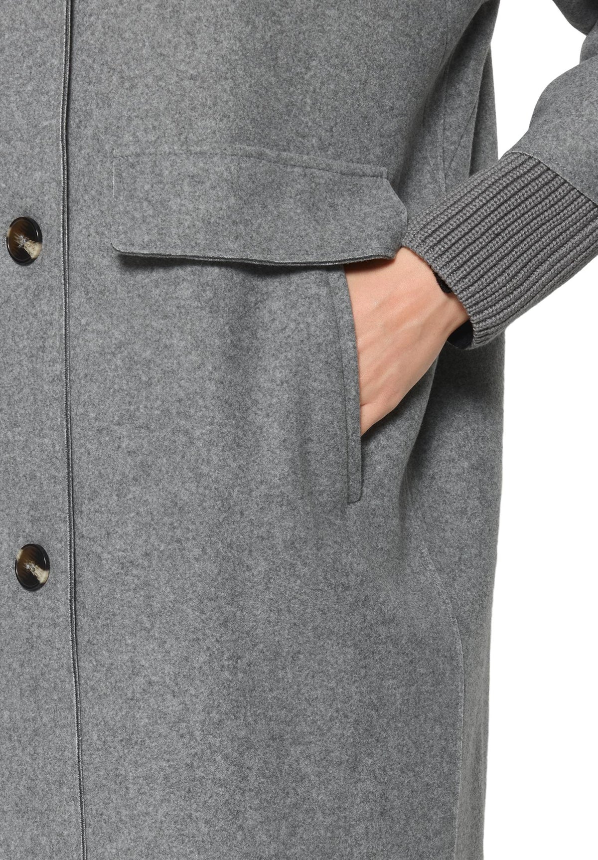 Jacke Wolle Light Grey Melange Bild 7