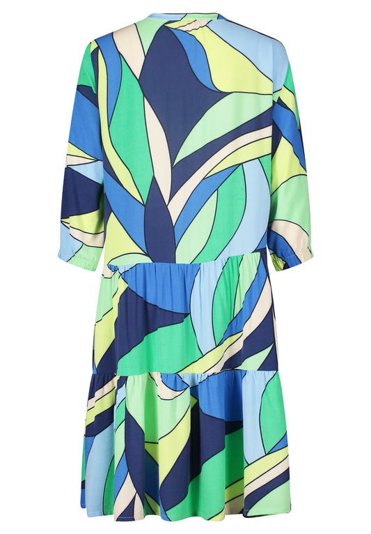 Kleid Kurz 3/4 Arm Blue/Green Bild 2