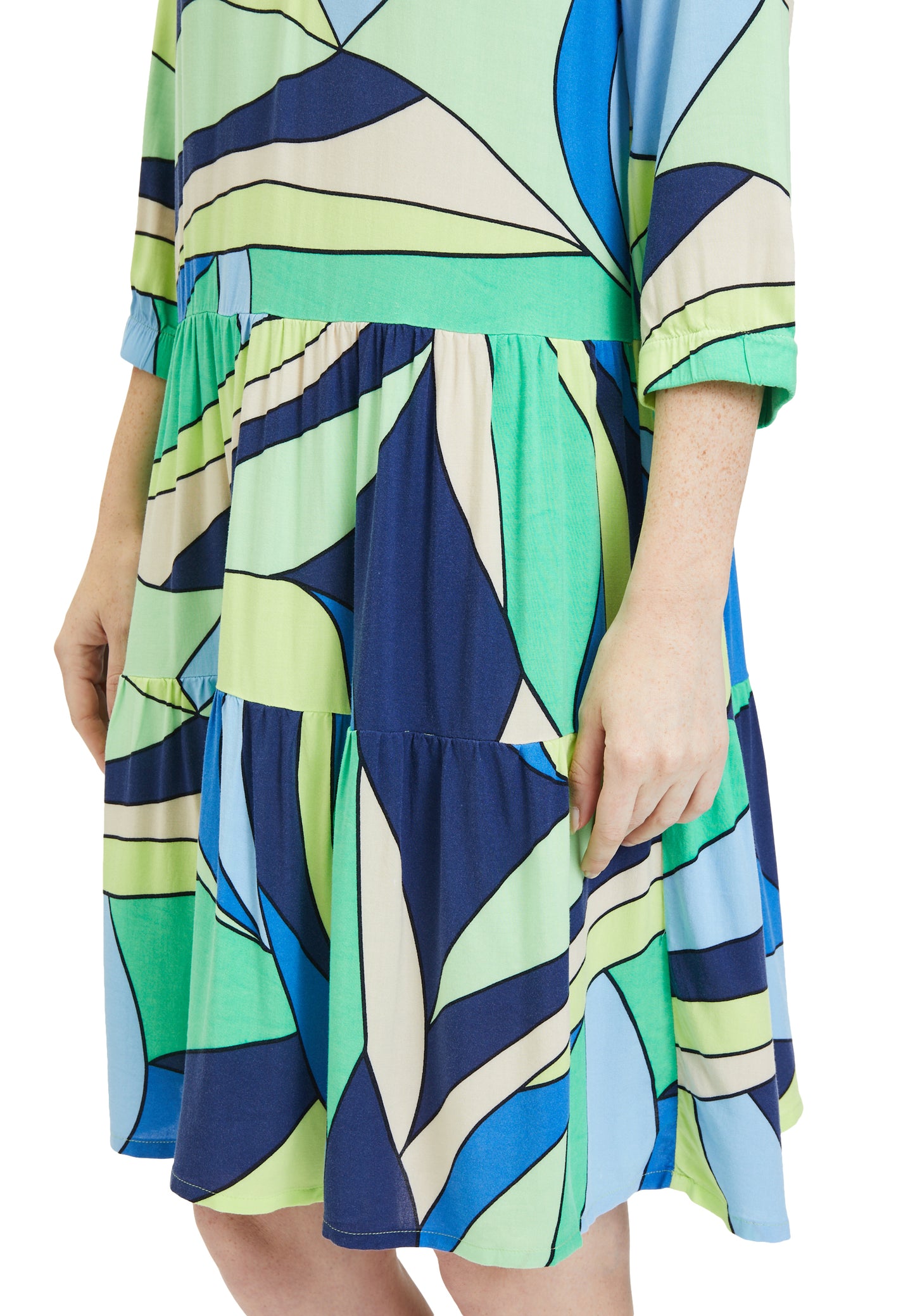 Kleid Kurz 3/4 Arm Blue/Green Bild 7