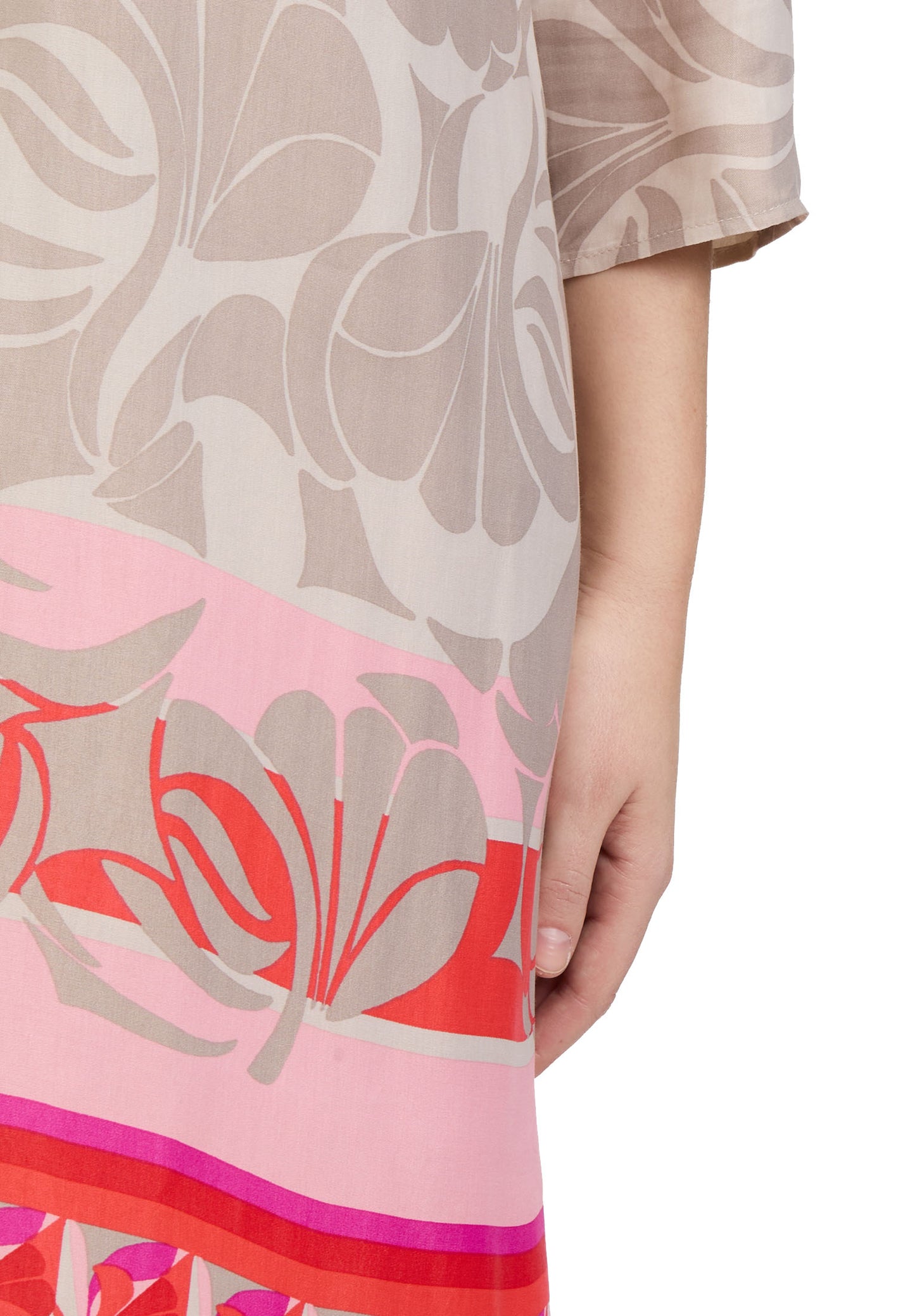 Kleid Kurz 3/4 Arm Taupe/Red Bild 7