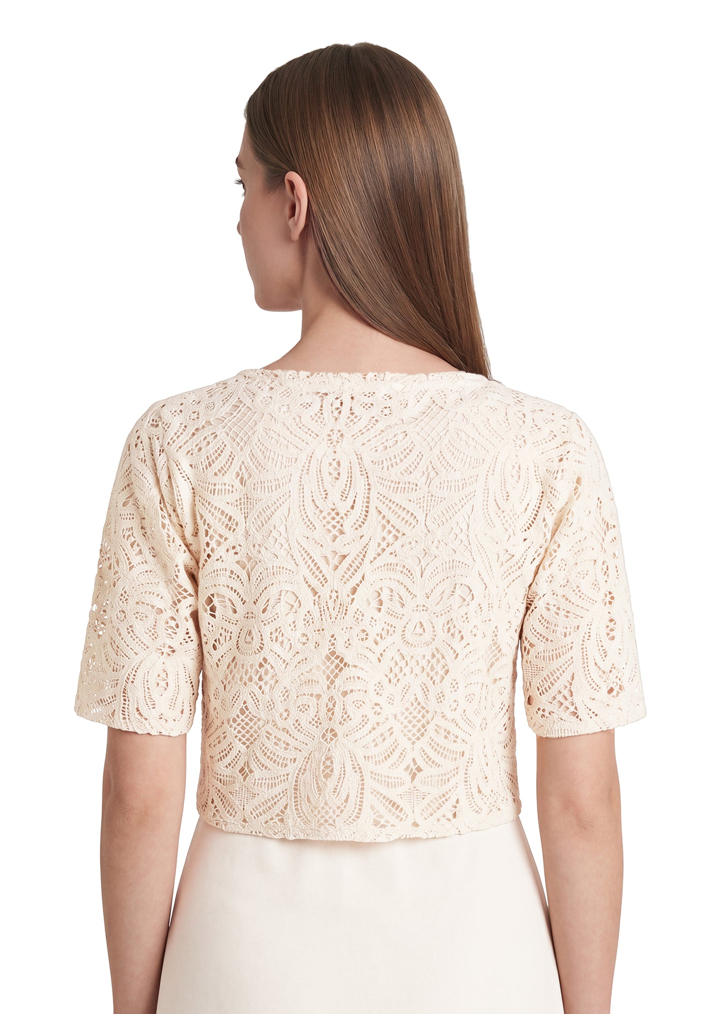 Kleid Lang 3/4 Arm Silky Beige Bild 7