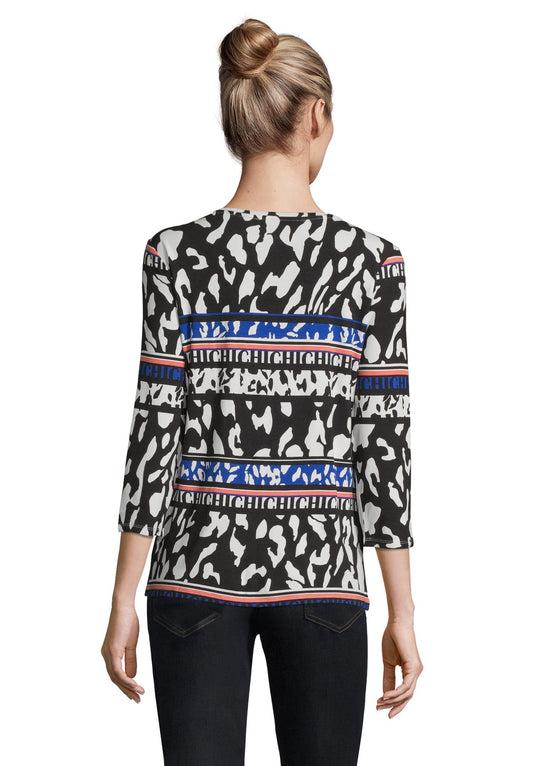 Shirt Kurz 3/4 Arm Black/Blue Bild 2