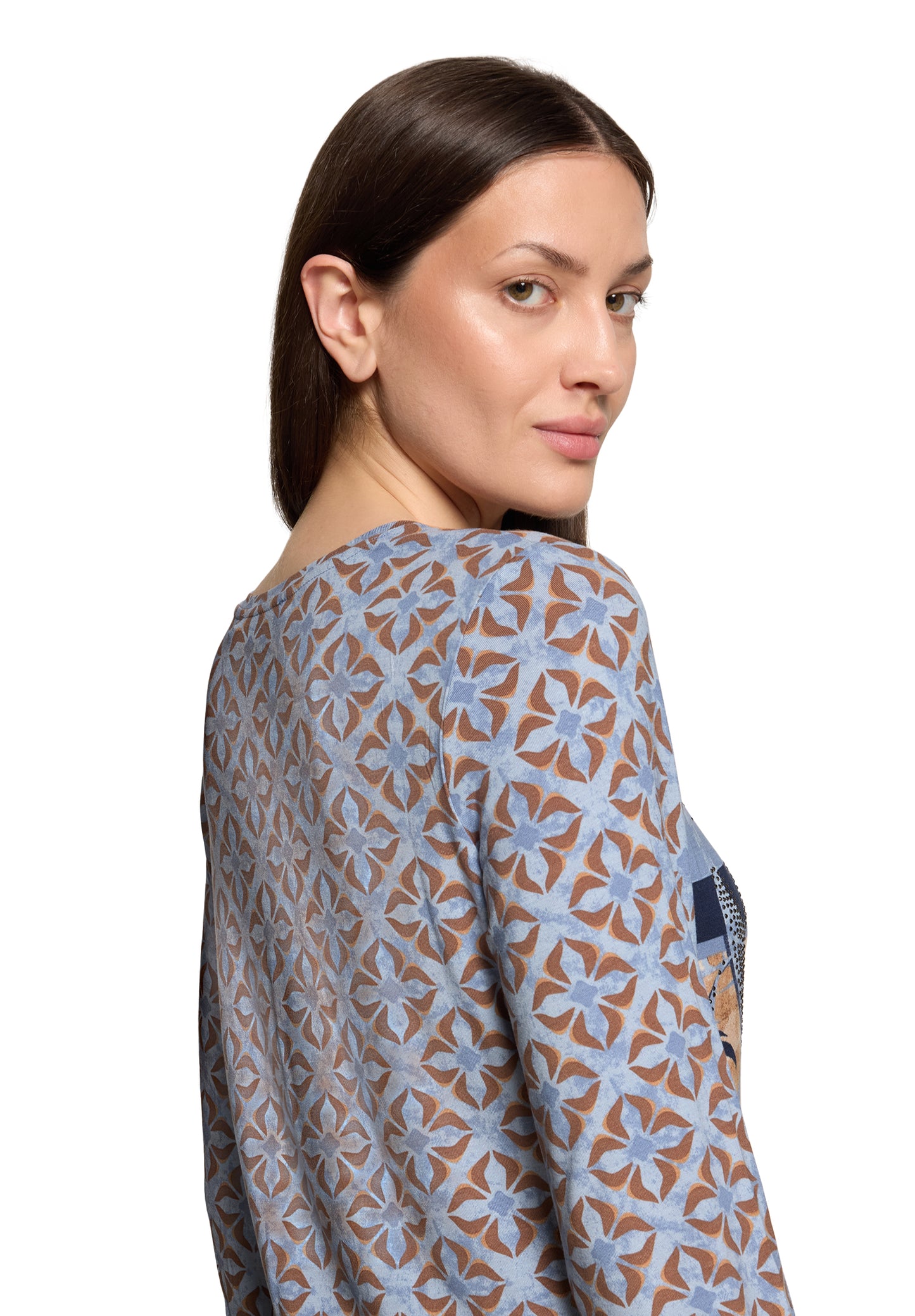 Shirt Kurz 3/4 Arm Blue/Brown Bild 7