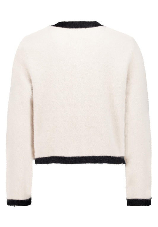 Strickjacke Kurz 1/1 Arm Patch Beige/Black Bild 2