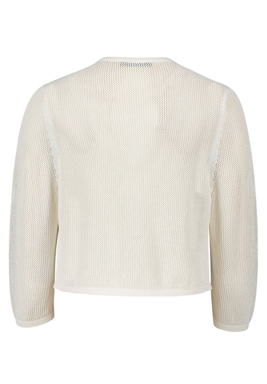 Strickjacke Kurz 3/4 Arm Offwhite Bild 2