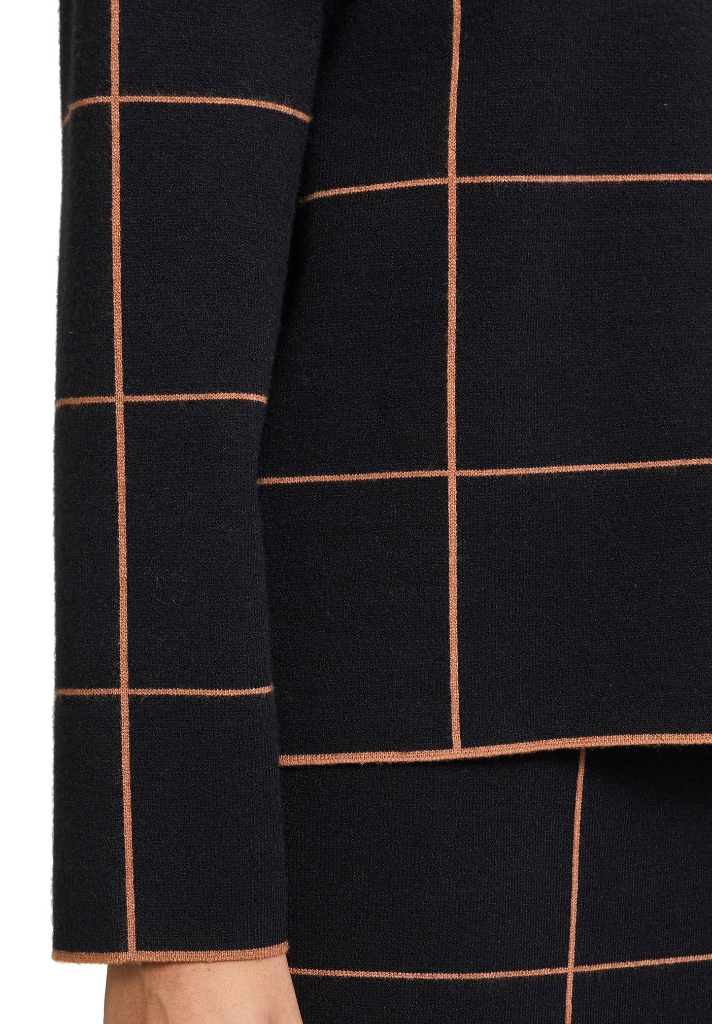 Strickpullover Kurz 1/1 Arm Patch Black/Brown Bild 7