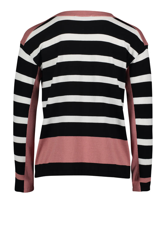 Strickpullover Kurz 1/1 Arm Black/Rosé Bild 2