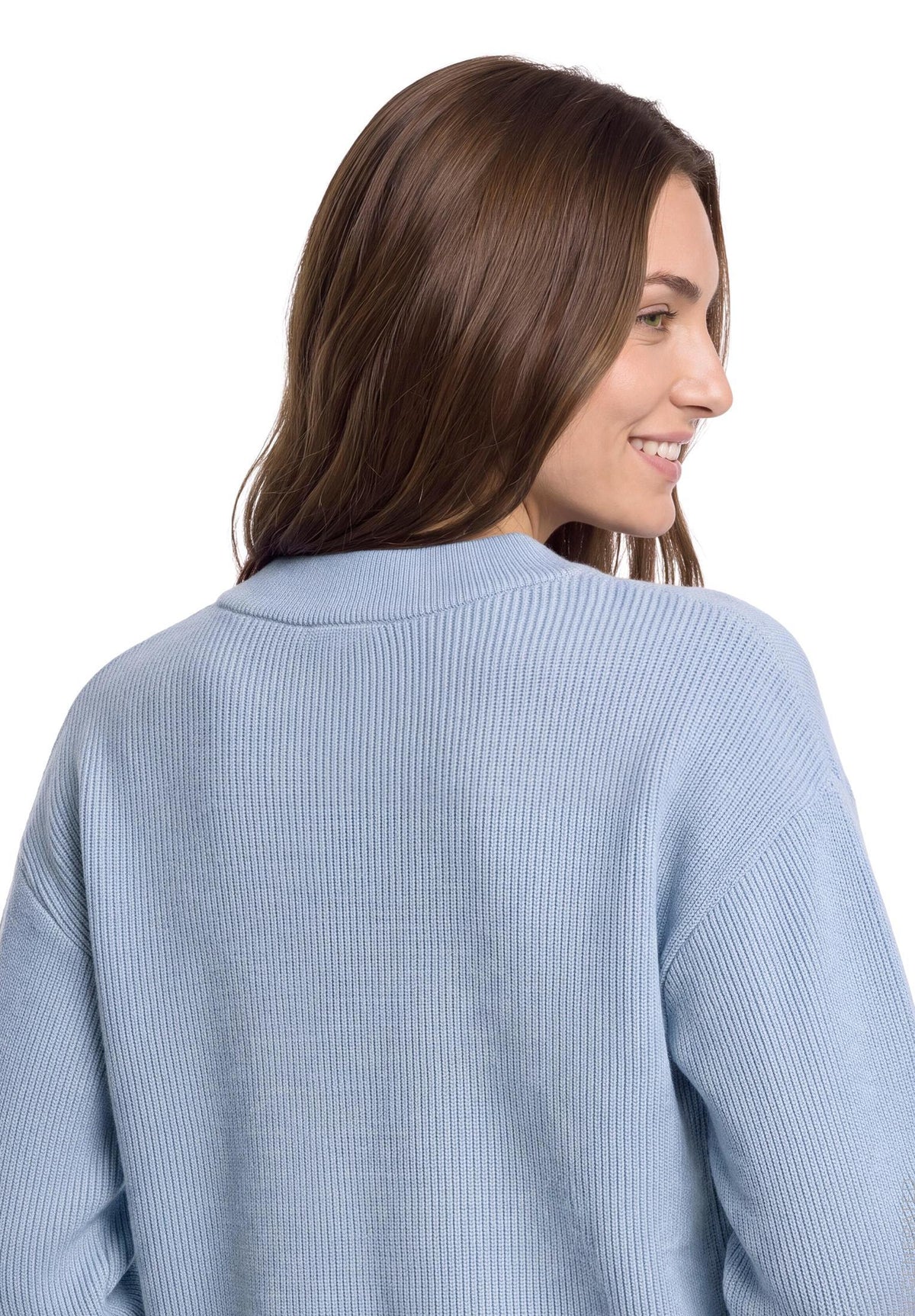 Strickpullover Kurz 1/1 Arm Blue Fog Melange Bild 5