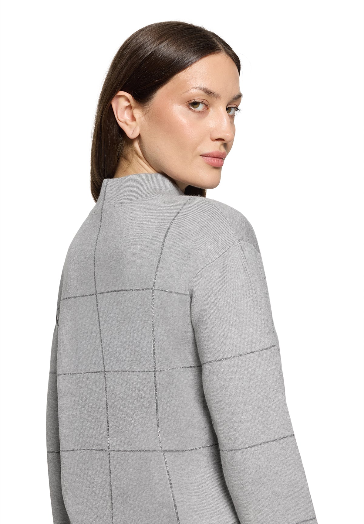 Strickpullover Kurz 1/1 Arm Patch Grey/Grey Bild 7