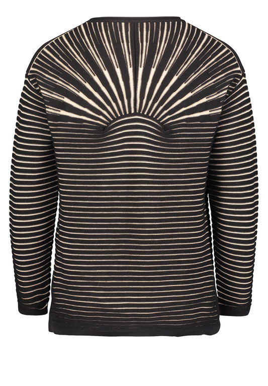 Strickpullover Kurz 1/1 Arm Black/Camel Bild 2