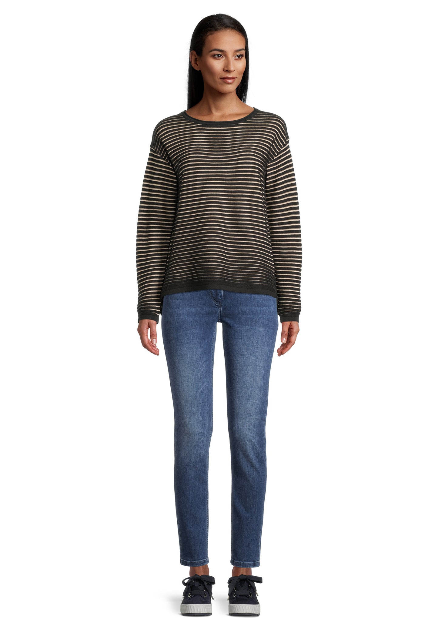 Strickpullover Kurz 1/1 Arm Black/Camel Bild 5