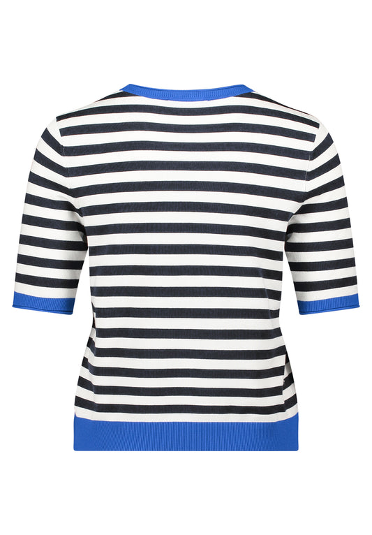 Strickpullover Kurz 1/2 Arm Patch Dark Blue/Blue Bild 2