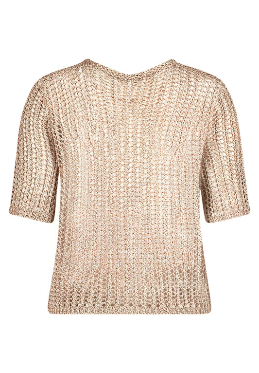 Strickpullover Kurz 1/2 Arm Classic Beige Bild 2