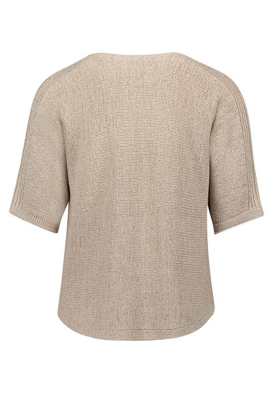 Strickpullover Kurz 1/2 Arm Light Beige Bild 2