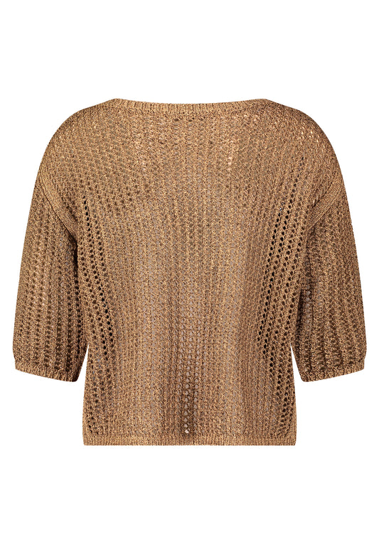 Strickpullover Kurz 3/4 Arm Classic Beige Bild 2