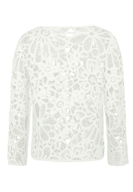 Strickpullover Kurz 3/4 Arm Offwhite Bild 2