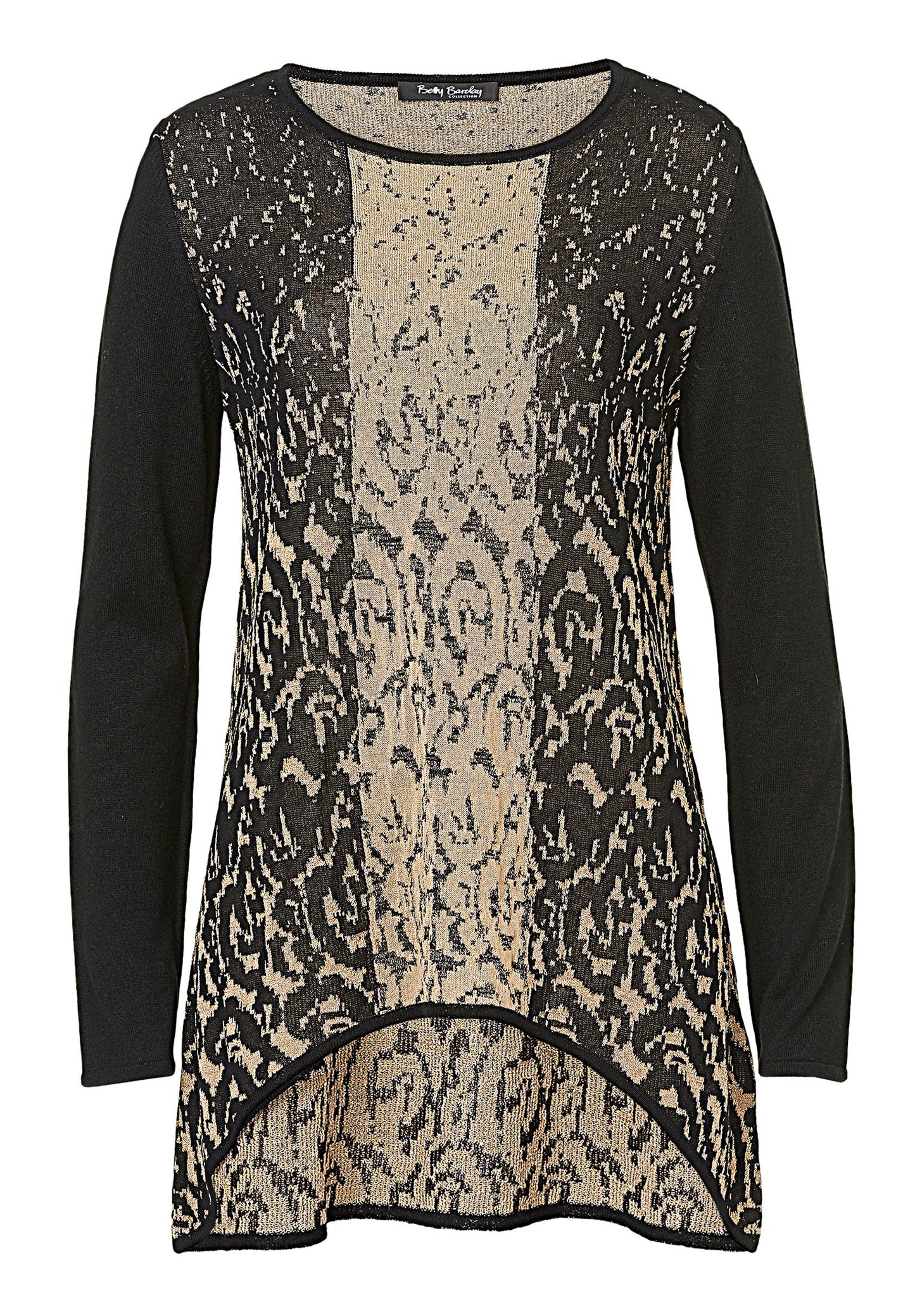 Strickpullover Lang Black/Camel Bild 1