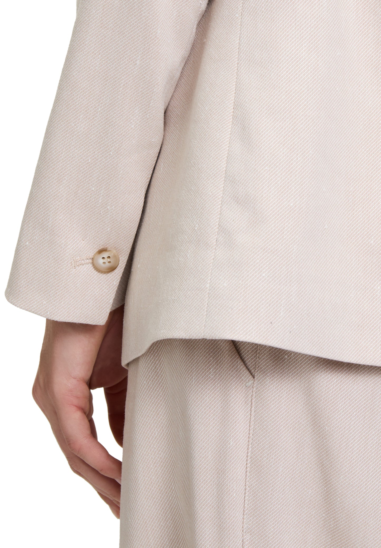 Blazer Lang Einreiher 1/1 Arm Dark Cream Melange Bild 7