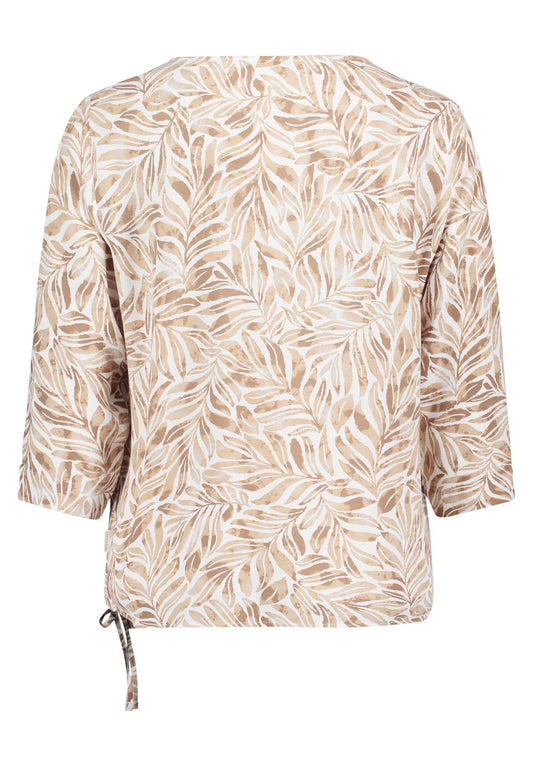 Bluse Kurz 3/4 Arm Camel/Cream Bild 2