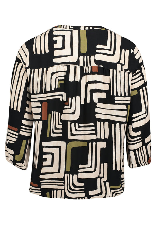 Bluse Kurz 3/4 Arm Black/Cream Bild 2