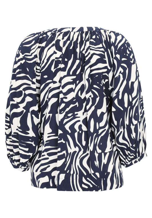 Bluse Kurz 3/4 Arm Dark Blue/Nature Bild 2