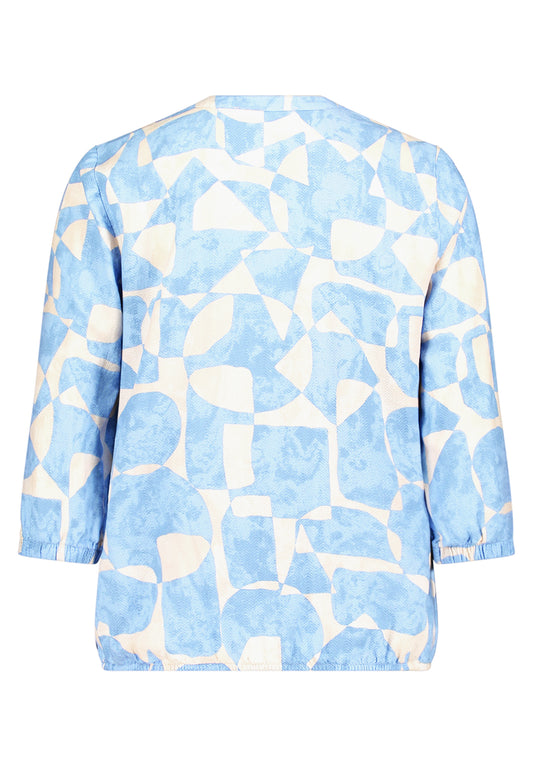 Bluse Kurz 3/4 Arm Blue/Cream Bild 2