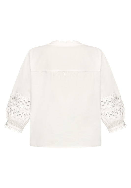 Bluse Kurz 3/4 Arm Bright White Bild 2