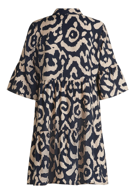 Kleid Kurz 3/4 Arm Dark Blue/Cream Bild 2