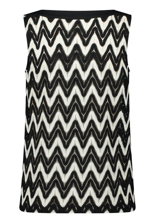 Shirt Kurz ohne Arm Black/Cream Bild 2
