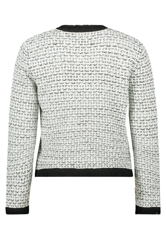 Strickjacke Kurz 1/1 Arm Cream/Black Bild 2