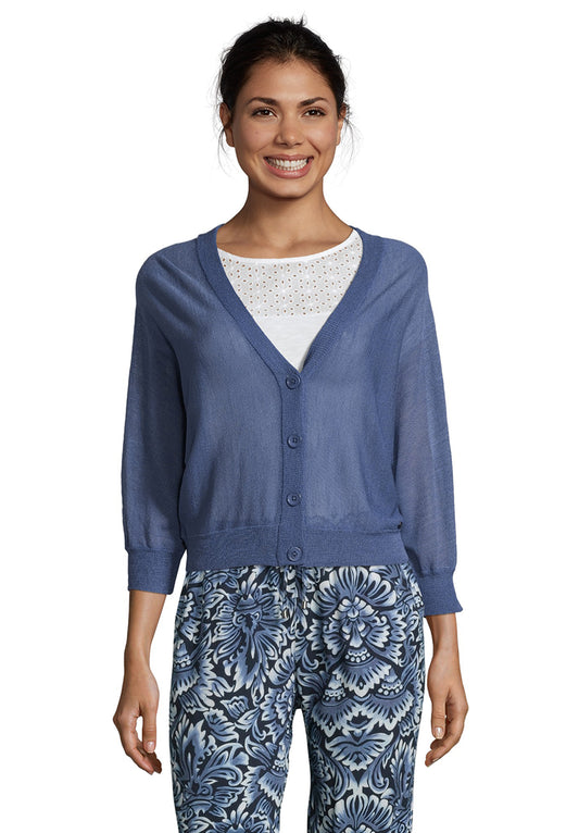 Strickjacke Kurz 3/4 Arm Bijou Blue Bild 2