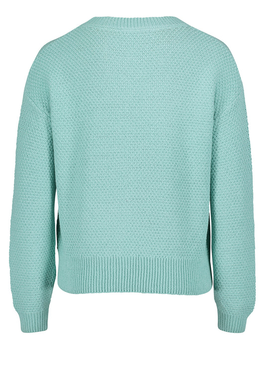 Strickpullover Kurz 1/1 Arm Light Turquiose Melange Bild 2