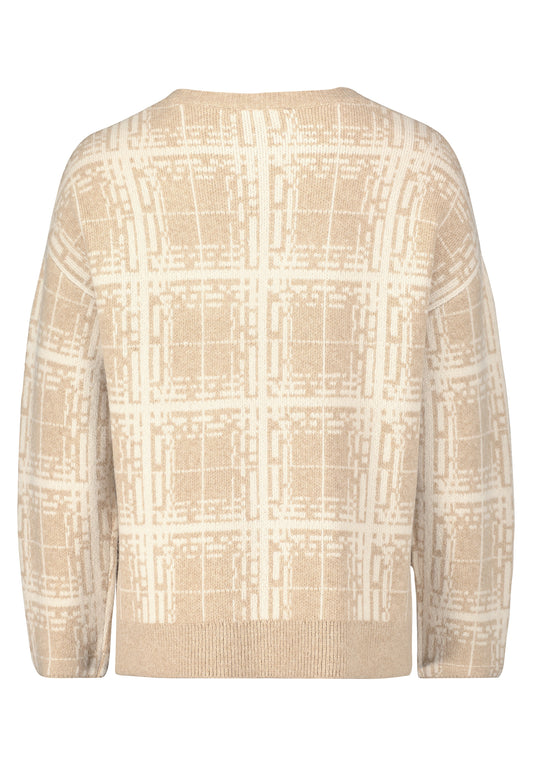 Strickpullover Kurz 1/1 Arm Camel/Cream Bild 2