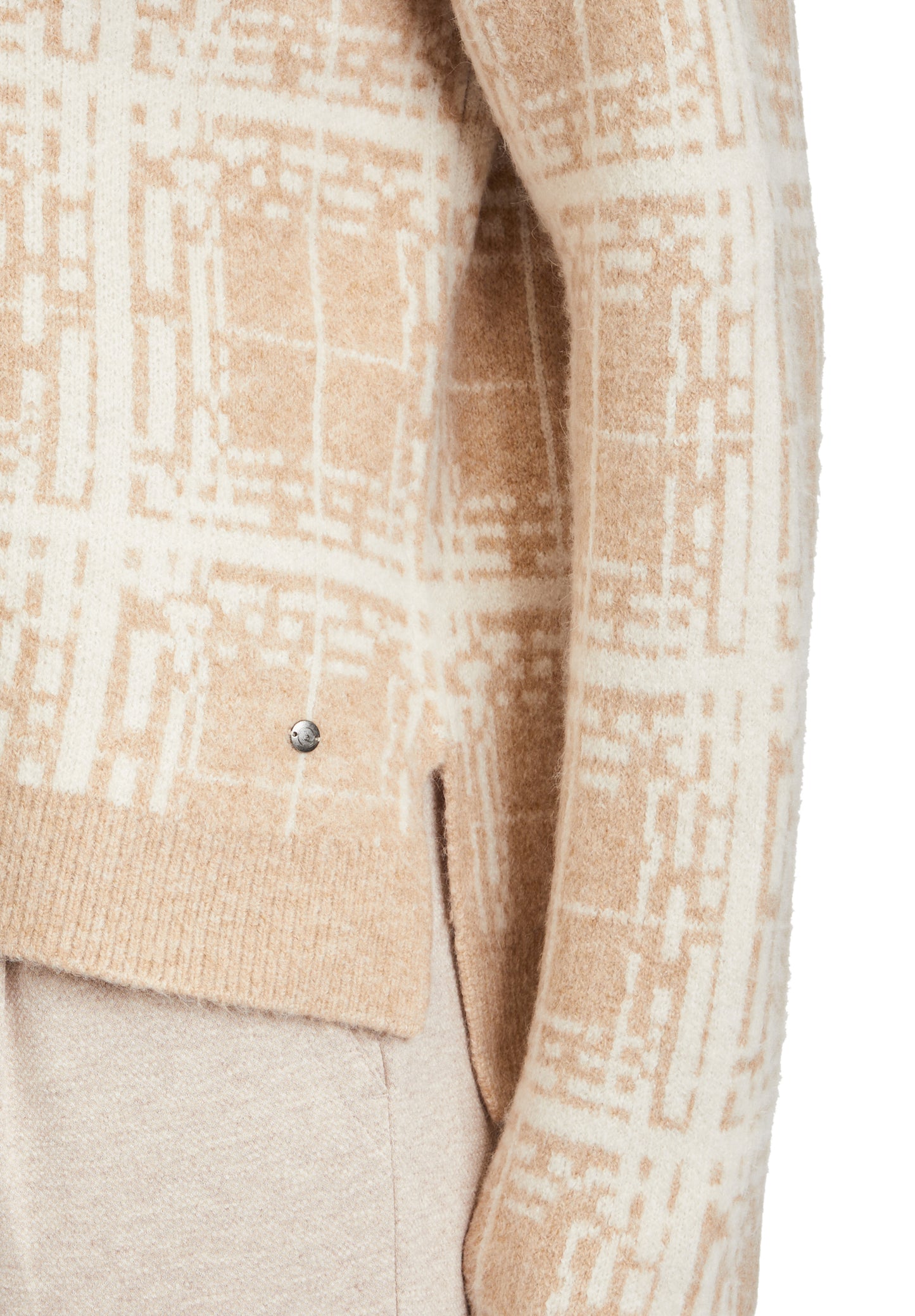 Strickpullover Kurz 1/1 Arm Camel/Cream Bild 7