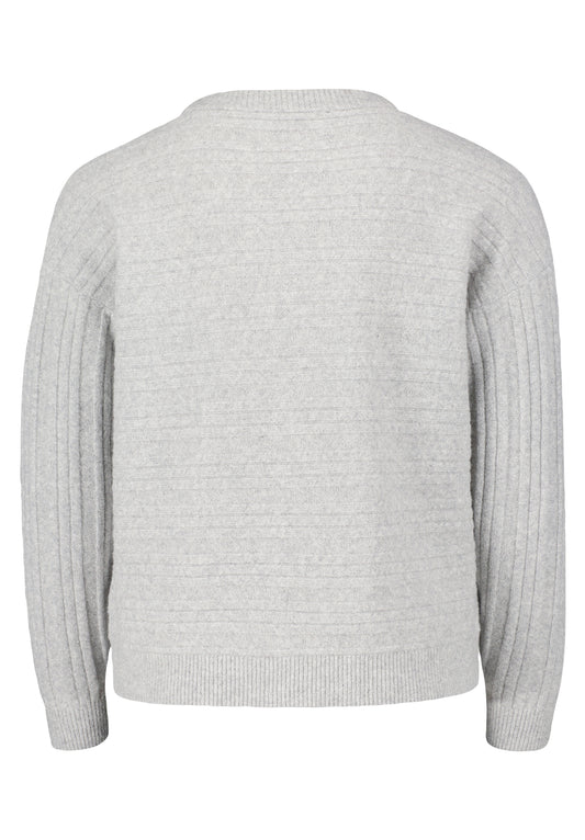 Strickpullover Kurz 1/1 Arm Light Silver Melange Bild 2