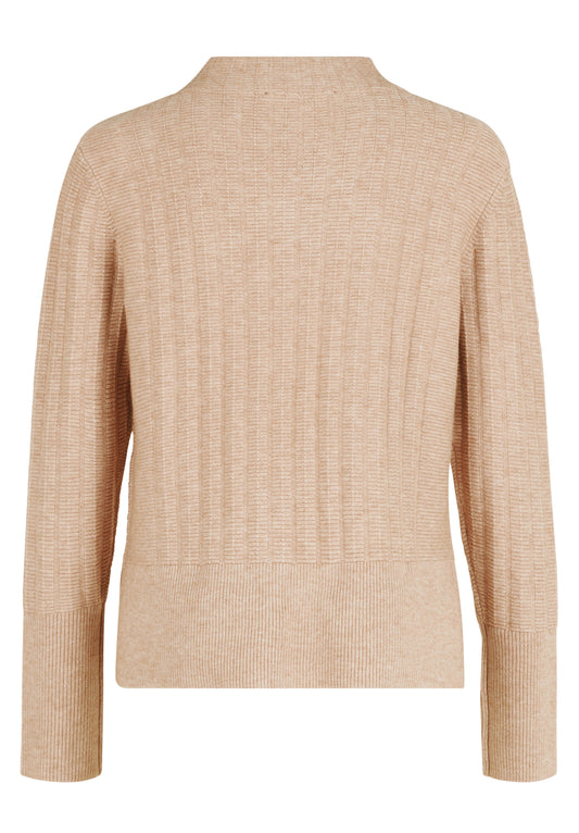 Strickpullover Kurz 1/1 Arm Light Beige Melange Bild 2