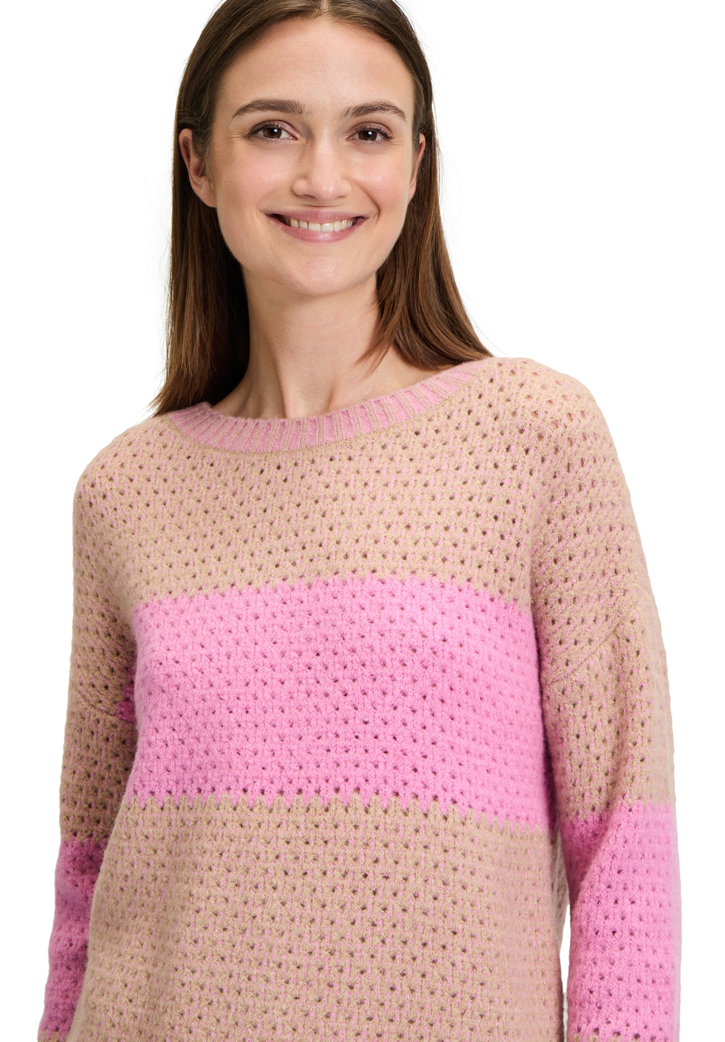 Strickpullover Kurz 1/1 Arm Taupe/Rosé Bild 7
