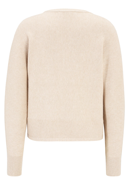 Strickpullover Kurz 1/1 Arm Dark Cream Melange Bild 2