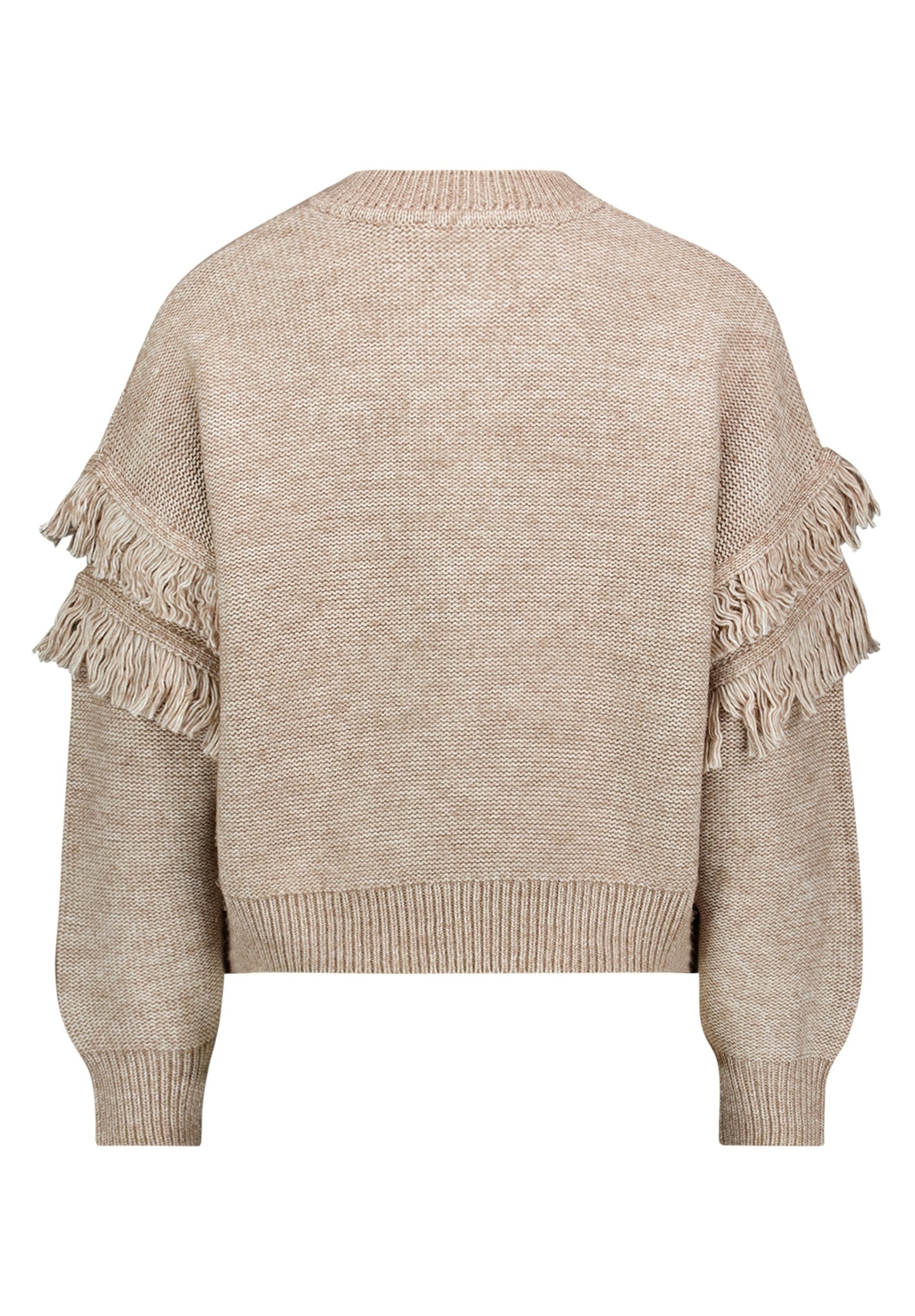Strickpullover Kurz 1/1 Arm Taupe Melange Bild 2