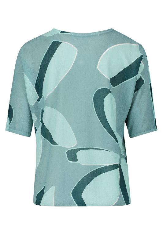 Strickpullover Kurz 3/4 Arm Petrol/Mint Bild 2