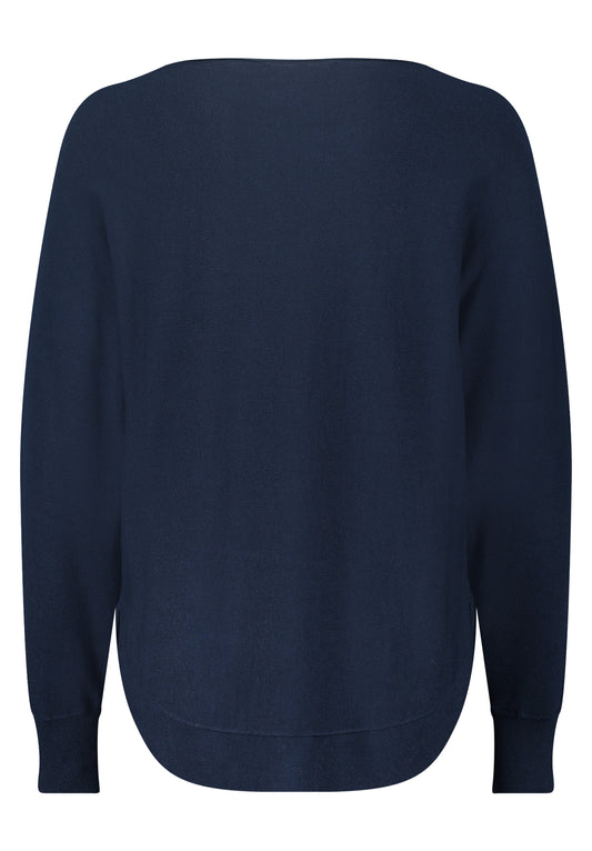 Strickpullover Lang 1/1 Arm Navy Blue Bild 2