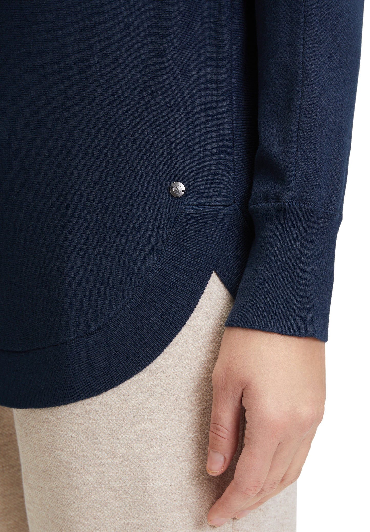 Strickpullover Lang 1/1 Arm Navy Blue Bild 7