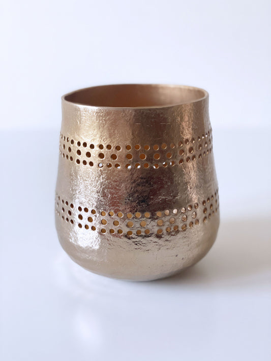 Windlicht Levka H14 D13cm Gelb/Gold Bild 2